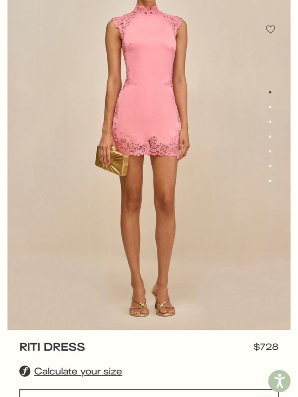 Riti Pink Lace-Trim Mini Dress